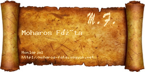 Moharos Fáta névjegykártya